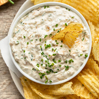 bowl of onion dip and chips
