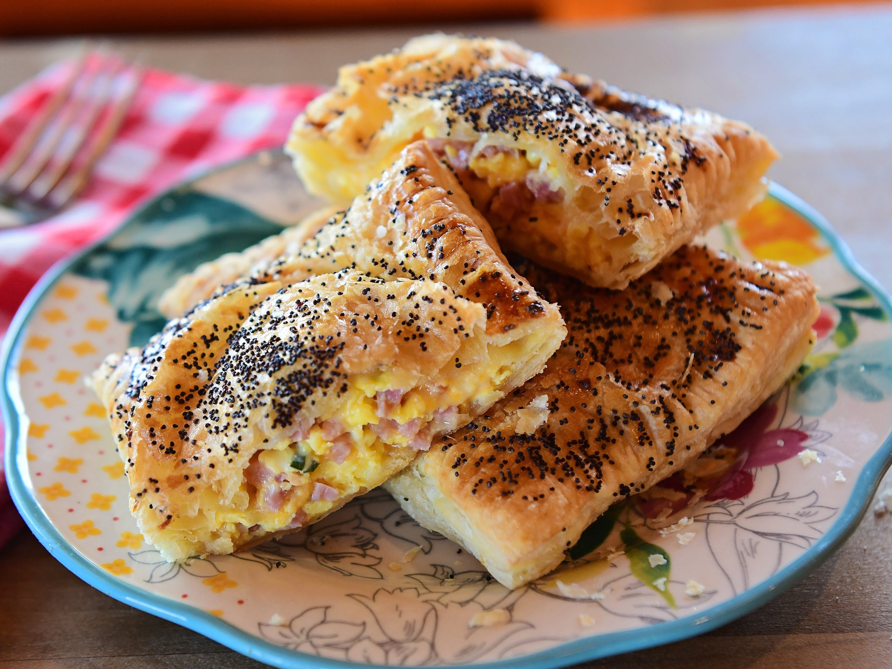 Mini Ham and Cheese Puff Pastry Sandwiches