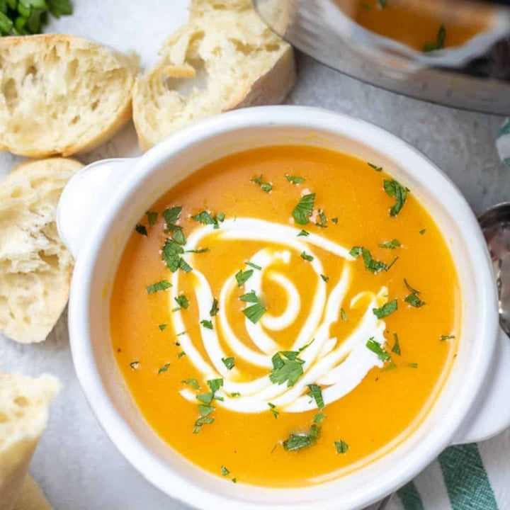 Bowl of butternut squash soup