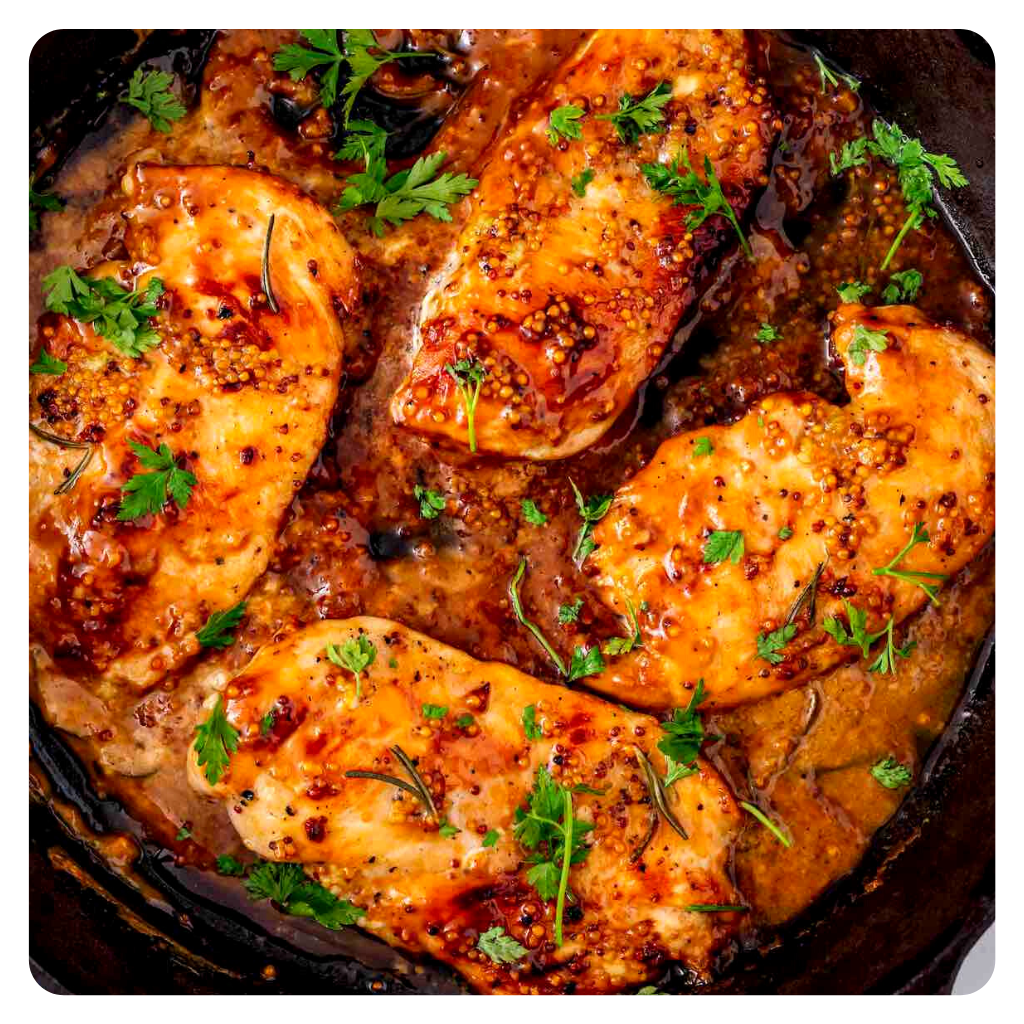 Honey Mustard Glazed Chicken and Mushrooms
