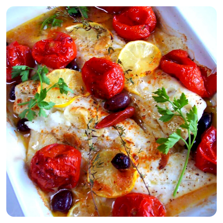 Sicilian Roasted Cod Filets
