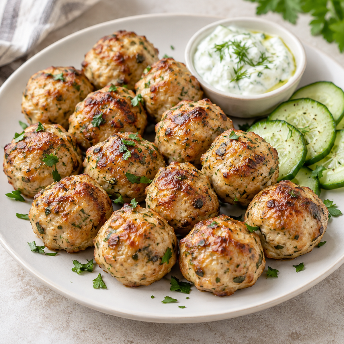 Mediterranean chicken meatballs