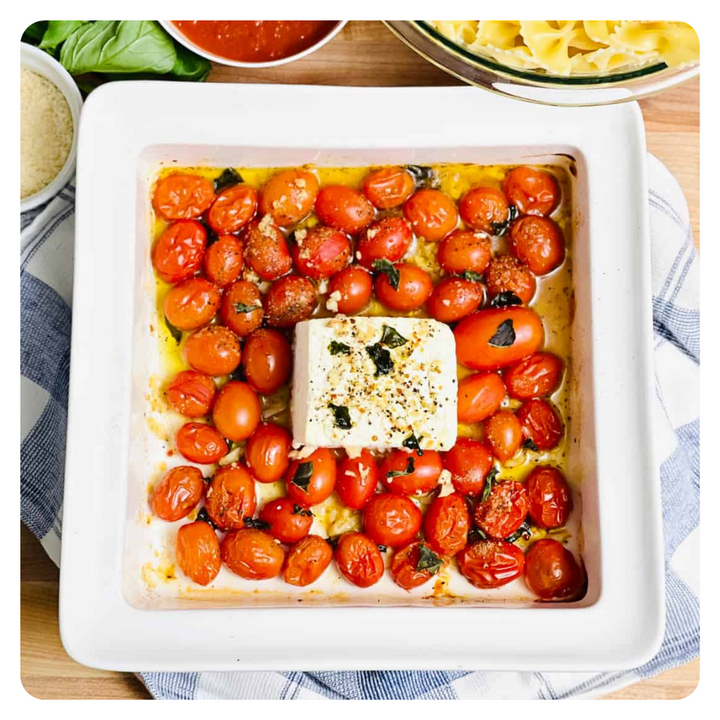 Feta and Tomatoes in a Dish