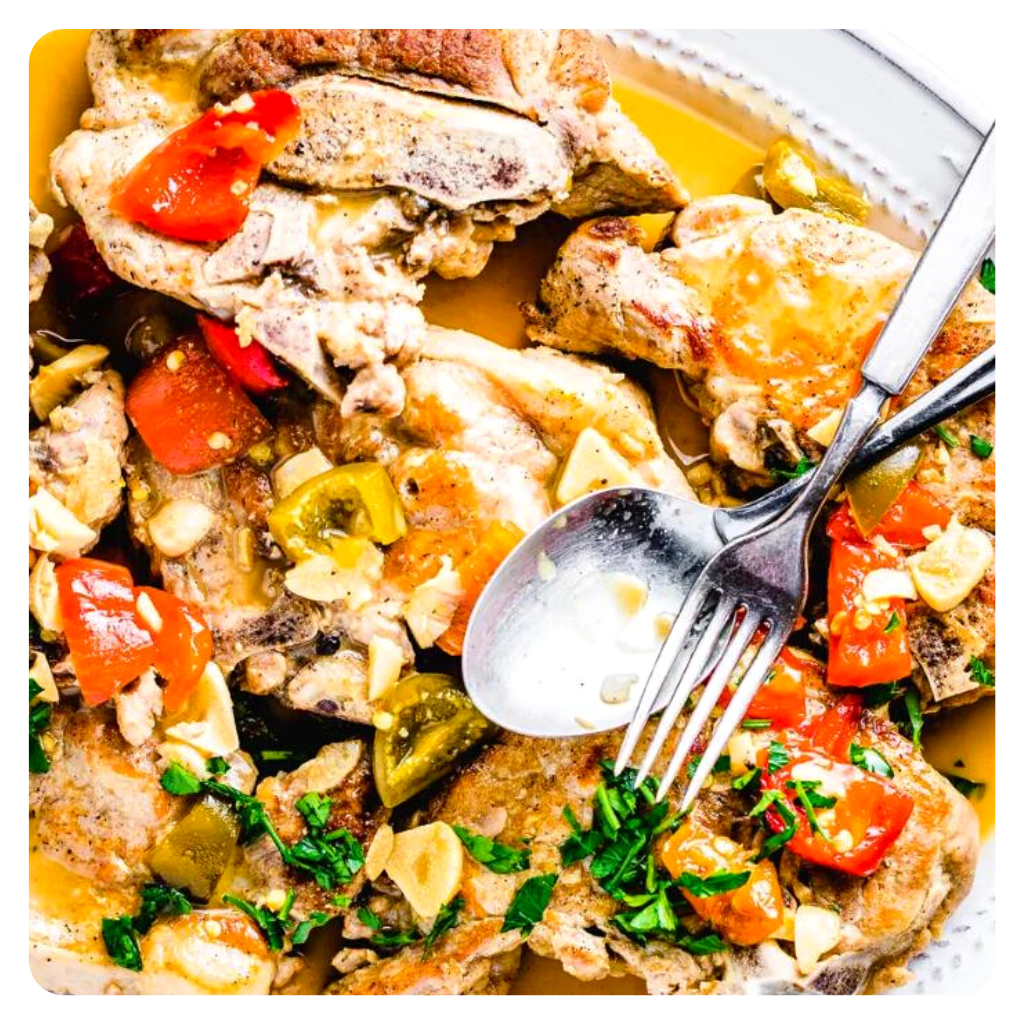Roasted Porkchops with Vinegar Peppers