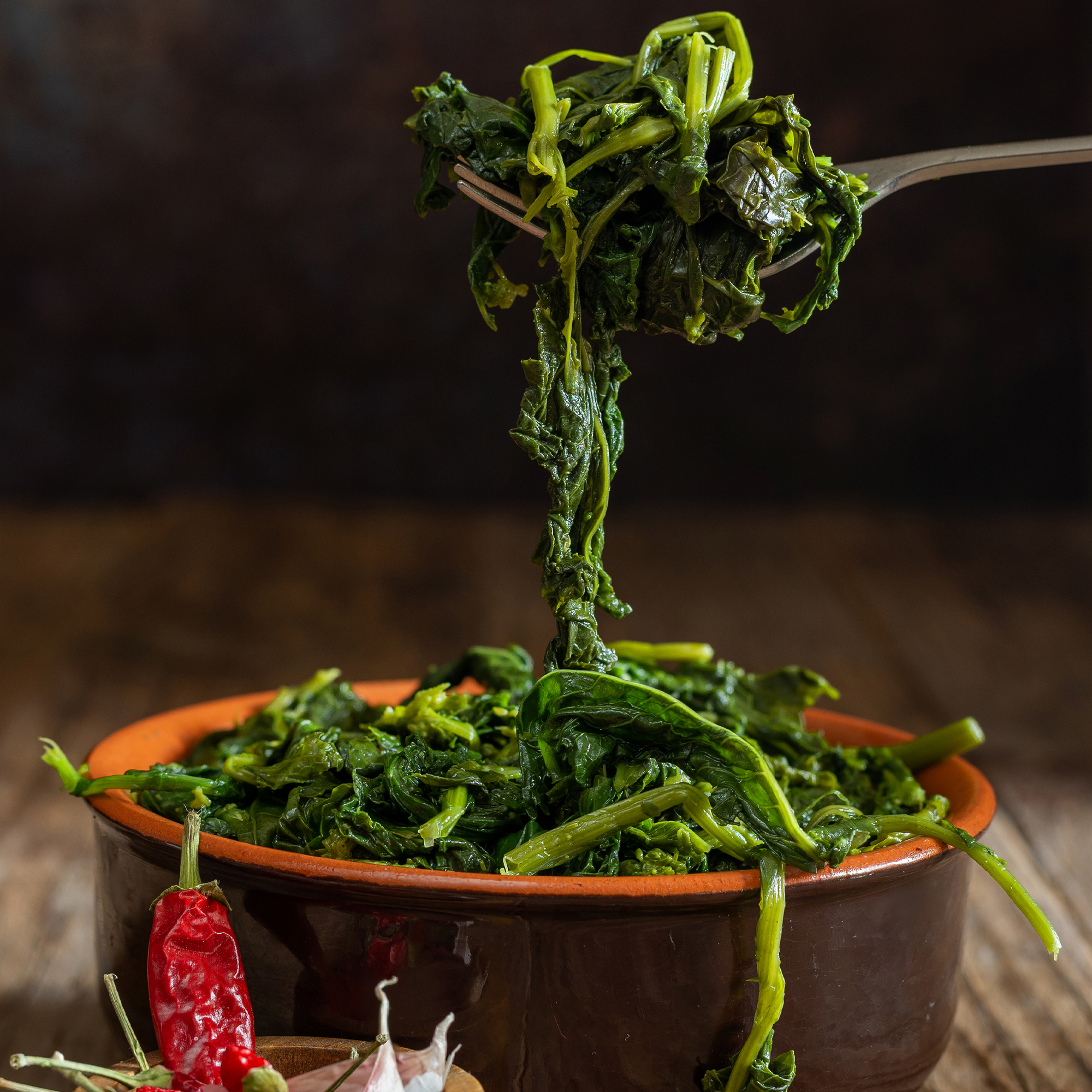 Braised Rabe and Peppers