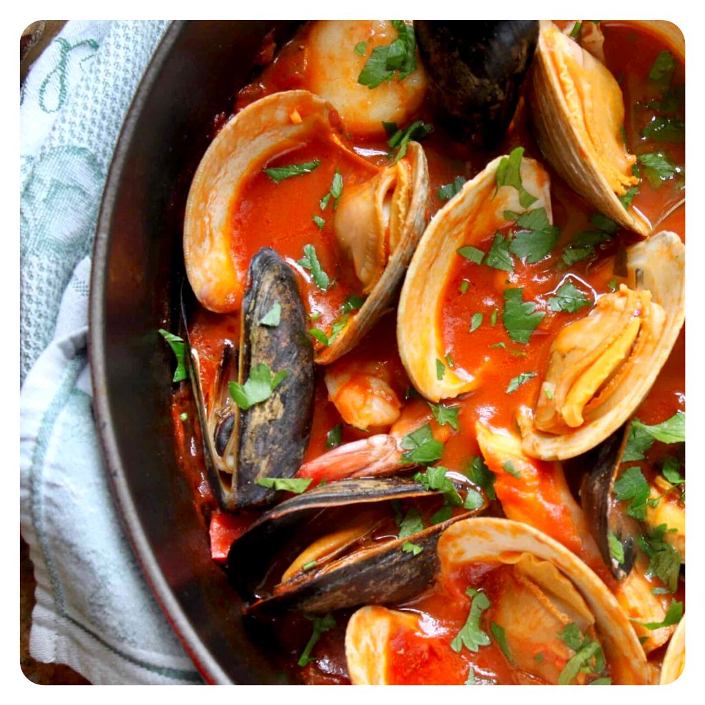 Bowl of shellfish soup