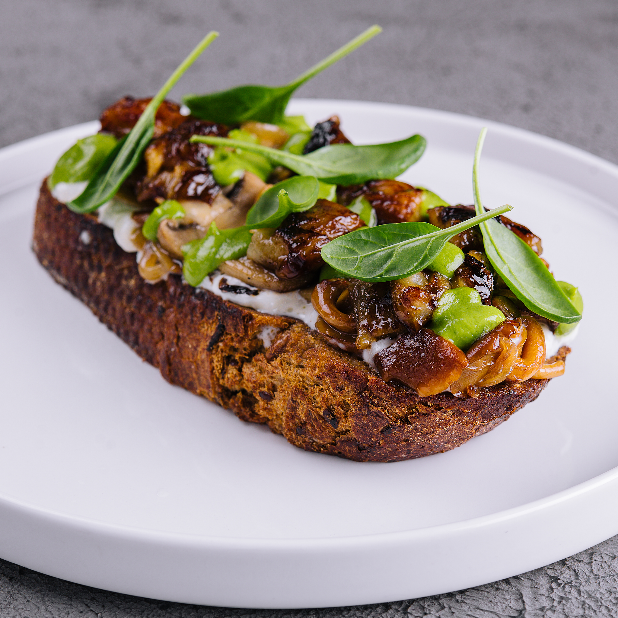 Ramp and Oyster Mushroom Bruschetta