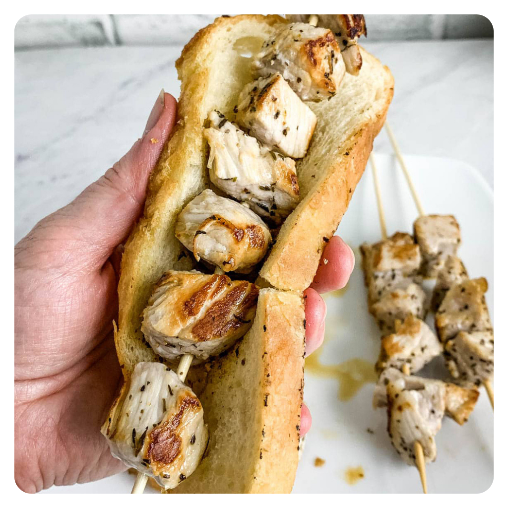 Grilled chicken in a bun