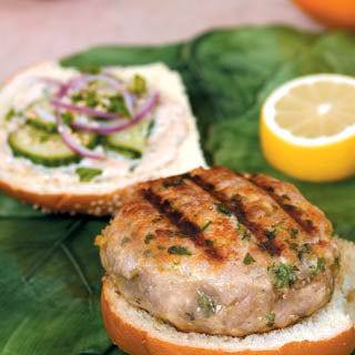 Tuna burger on a bun
