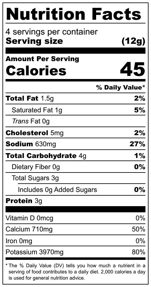 cacio e peppah nutrition facts