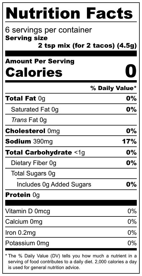 Taco Nutrition Facts