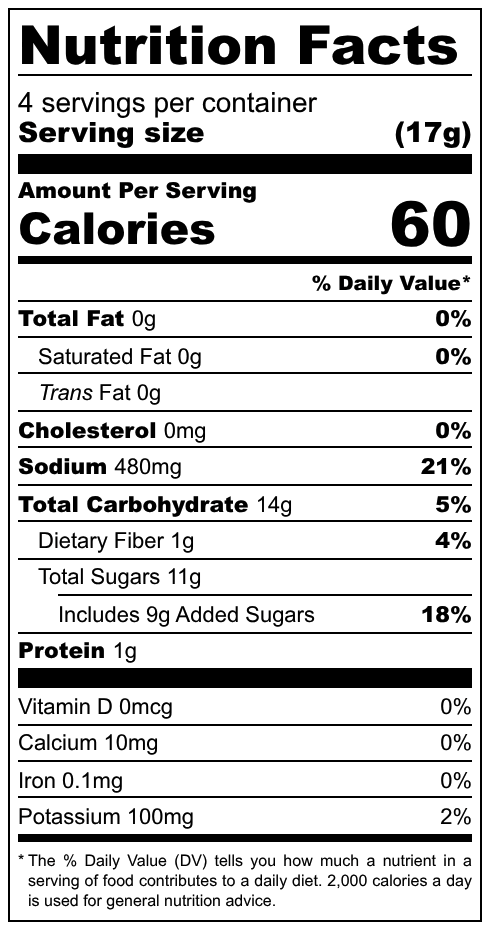 hot mess nutrition facts