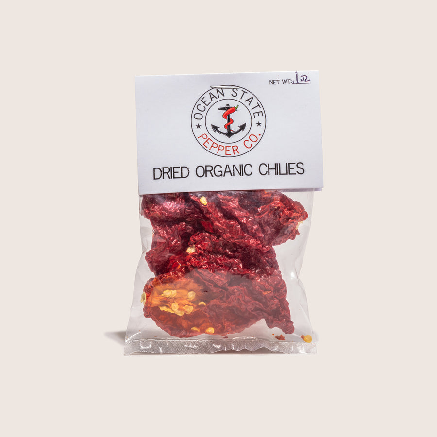 front package of dried red chilies
