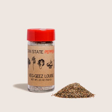 Bottle of veg-geez louise seasoning