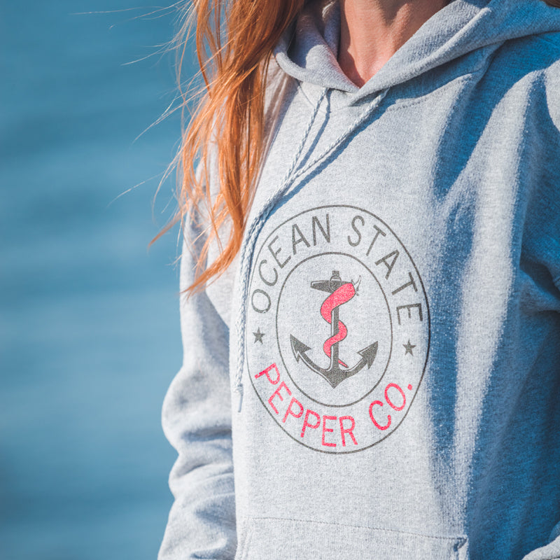 closeup of OSPC hoodie