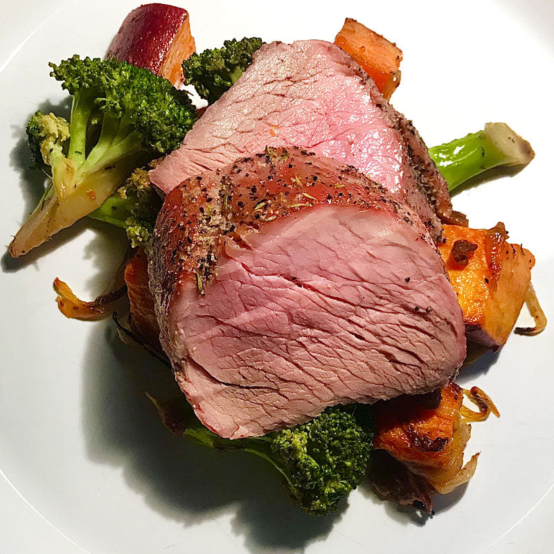 maple roasted pork tenderloin and vegetables