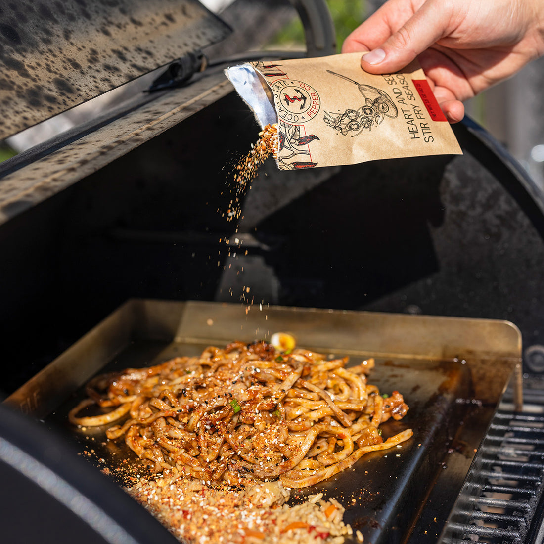 seasoning food with stir fry seasoning