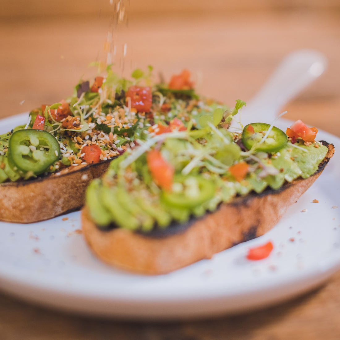 Avocado toast with seasoning